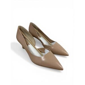 Size- 8 Wide Franco Sarto Tana D'Orsay Pump Nude Beige Leather Women's